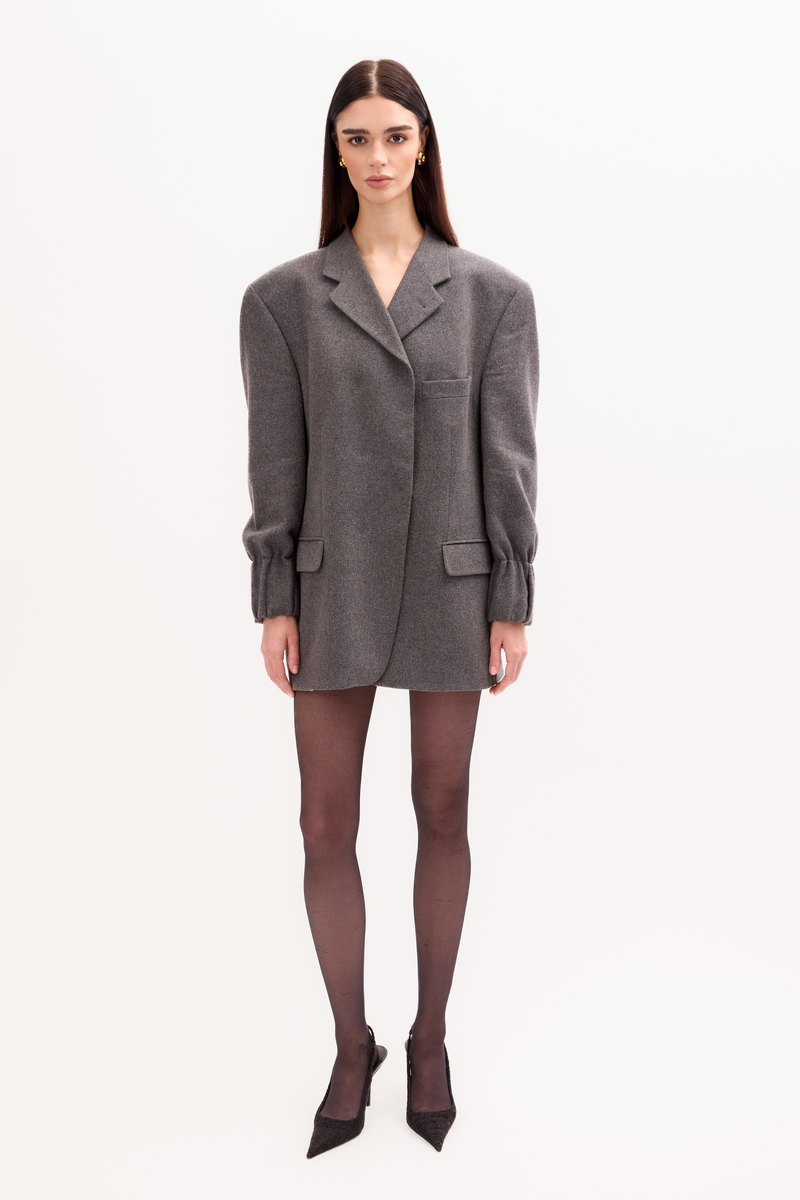 LONG MINIMALIST GRAY JACKET MODEL No8