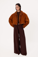 SHORT RED NATURAL SHEEPSKIN