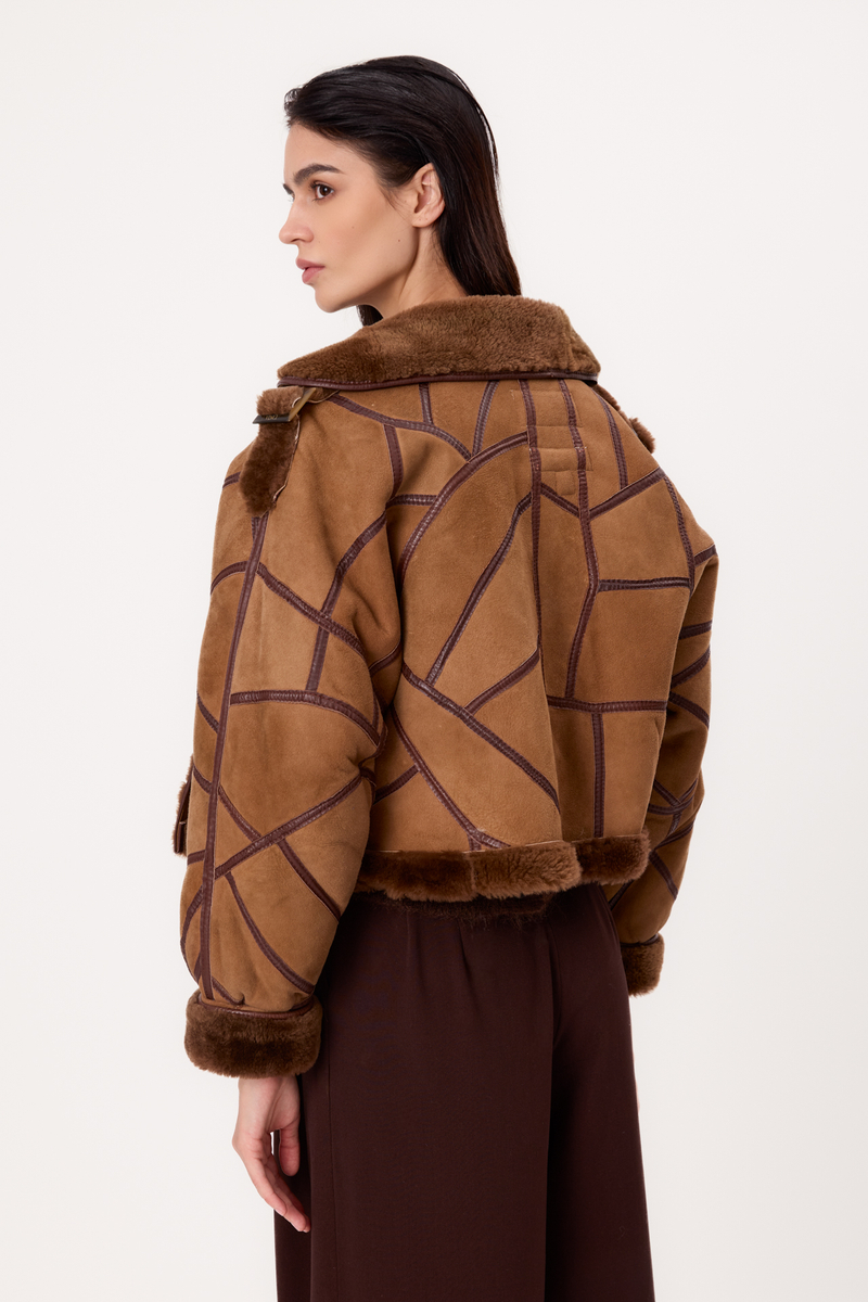 CARAMEL PATCHWORK NATURAL SHEEPSKIN
