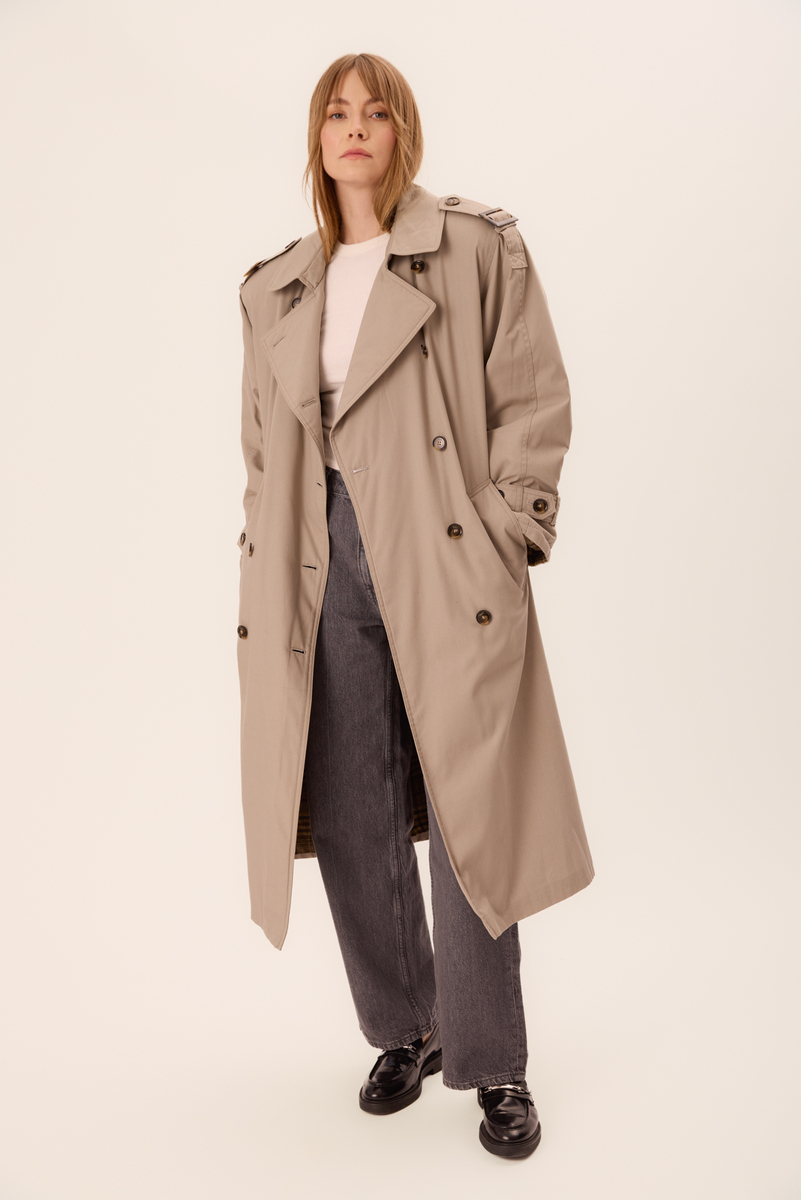 LONG CLASSIC KHAKI TRENCH COAT