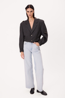 GRAPHITE CHECKED PETITE BOMBER JACKET WITH EPADS