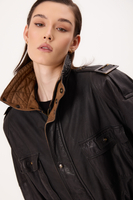 BLACK OVERSIZE LEATHER JACKET