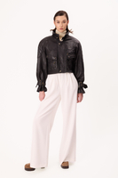 SHORT VINTAGE LEATHER BIKER JACKET