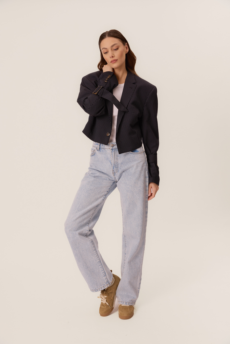 NAVY OVERSIZE JACKET WITH LIGHT STRIPES MODEL No5