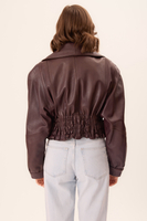 BURGUNDY FITTED LEATHER JACKET