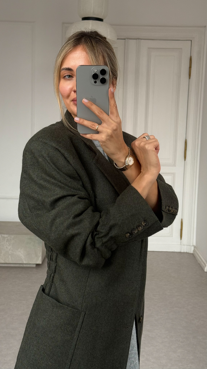 CIEMNOZIELONA TALIOWANA MARYNARKA MODEL No2