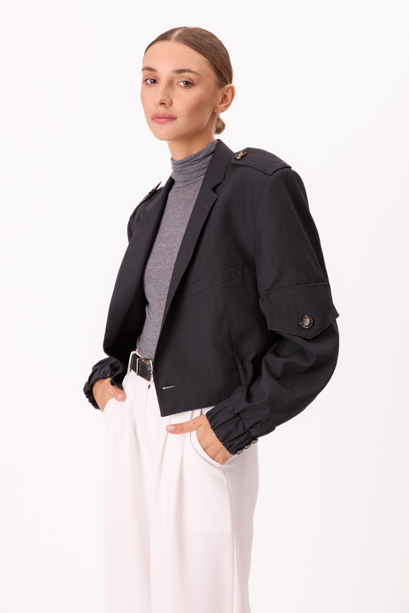 DARK GRAY BOMBER JACKET