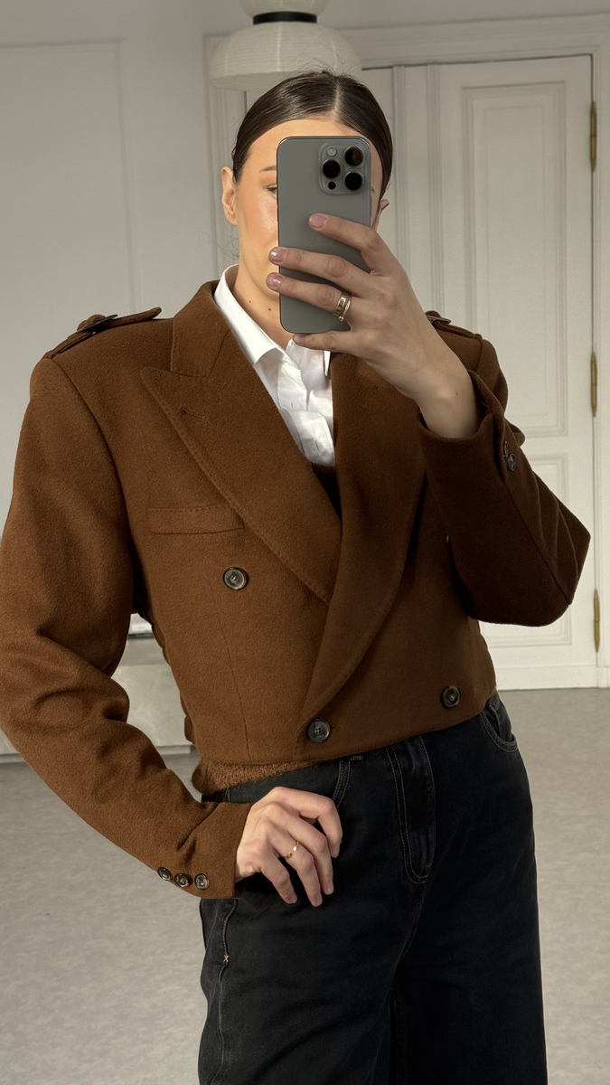 SHORT BROWN WOOL JACKET No4