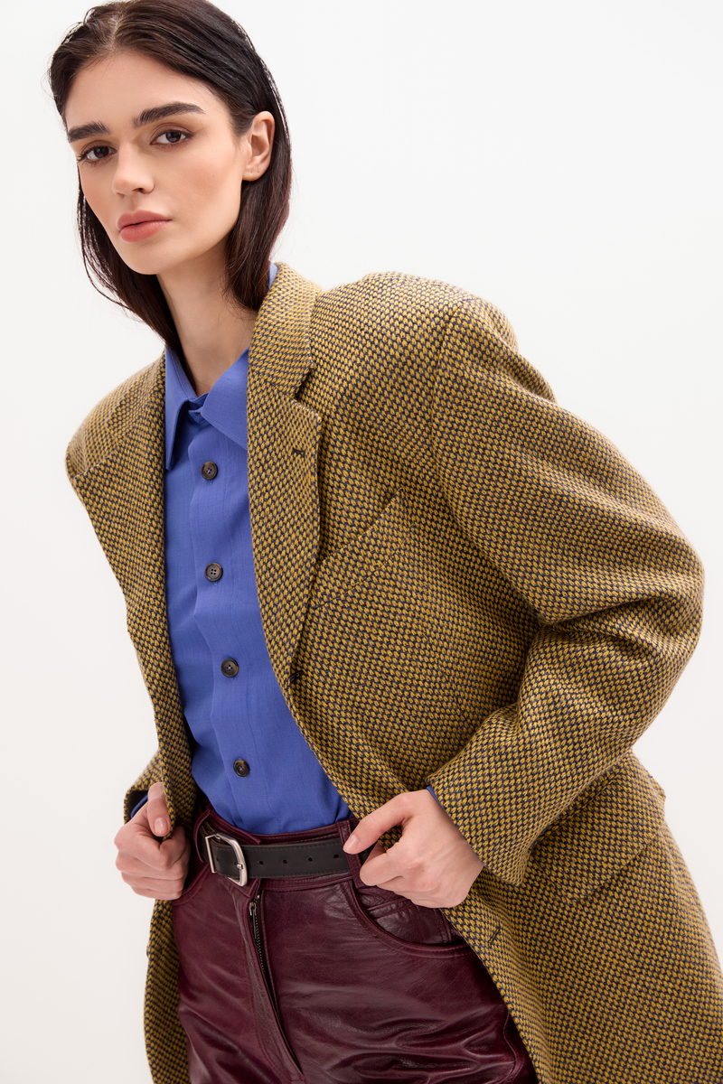 DŁUGA MUSZTARDOWA MARYNARKA MODEL No4