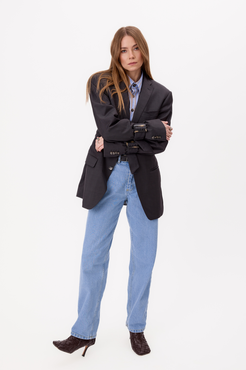 CLASSIC GRAPHITE FITTED JACKET WITH BUCKLES MODEL No6