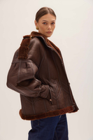 LONG BROWN NATURAL SHEEPSKIN