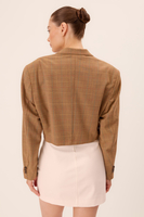 SHORT BEIGE STRAIGHT CHECKED JACKET MODEL No 4 