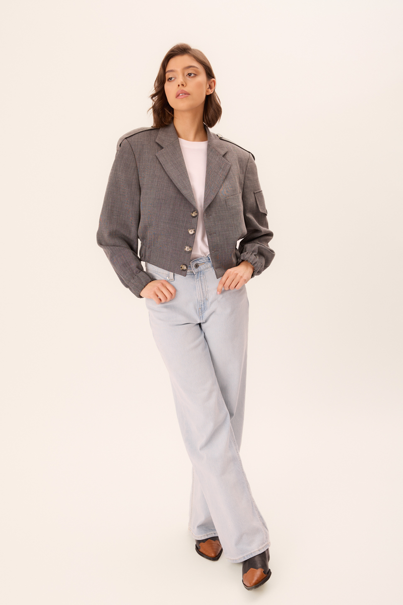 GREY BOMBER JACKET