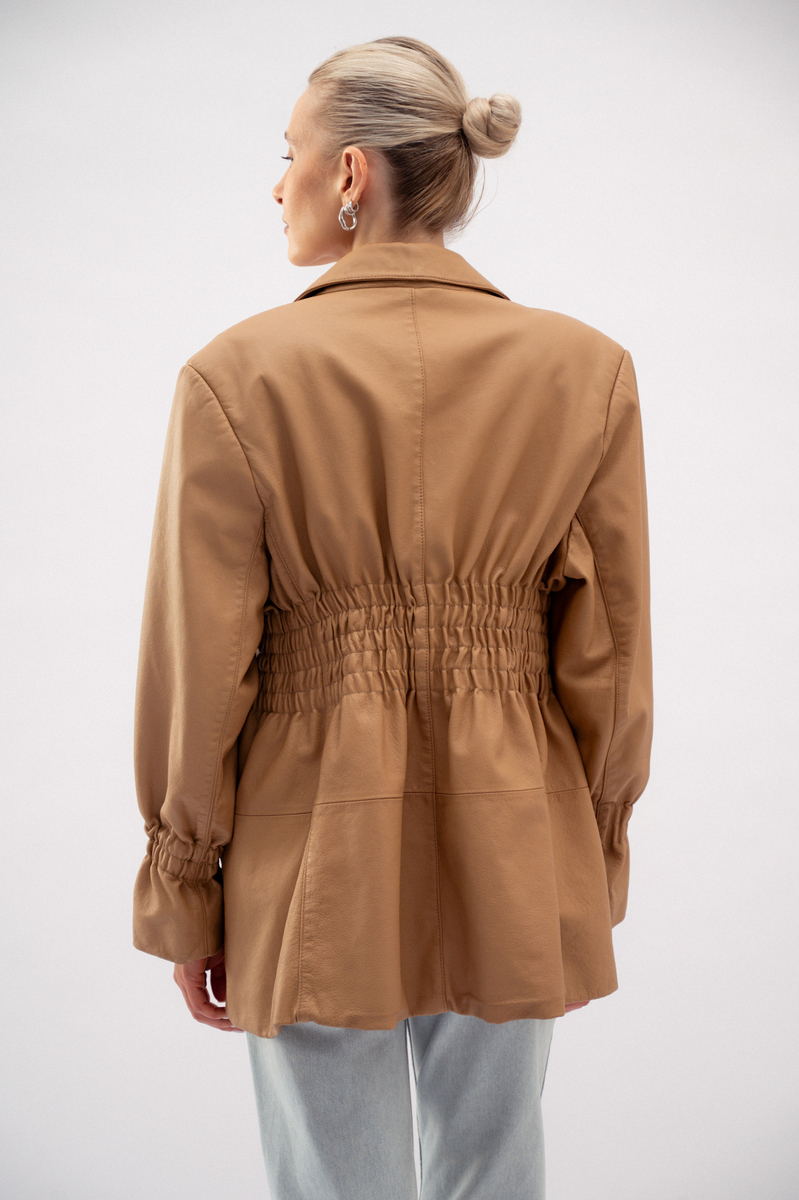 LONG CARAMEL LEATHER JACKET MODEL No2