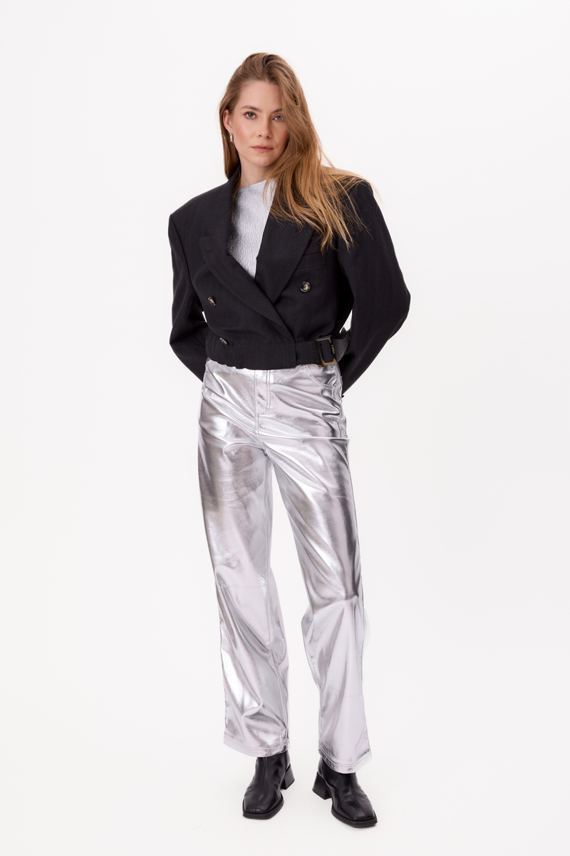 BLACK JACKET WITH A DELICATE STRIP, MODEL No3