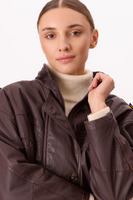 CHOCOLATE BOMBER LEATHER JACKET