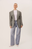 LONG WAISTED CHECKED WOOL JACKET MODEL No4