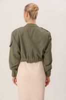 SHORT CHECK BOMBER JACKET