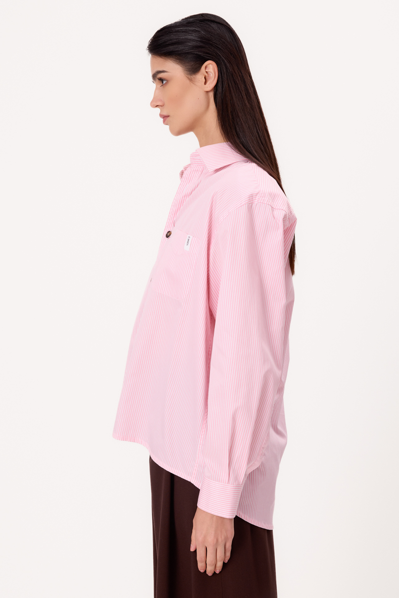 PINK OVERSIZE REGULAR SHIRT WITH WIDE DETACHABLE PADS