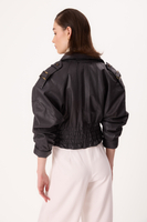 DARK GRAY LEATHER JACKET