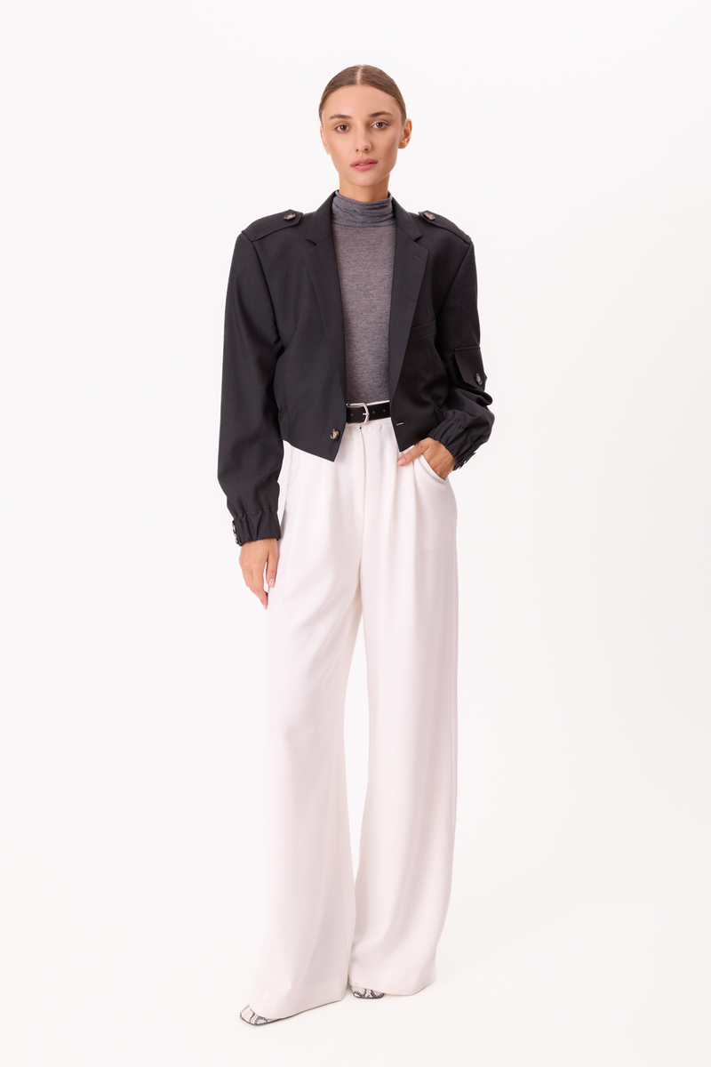 DARK GRAY BOMBER JACKET