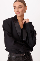 BLACK CLASSIC JACKET WITH SATIN LAPELS MODEL No5
