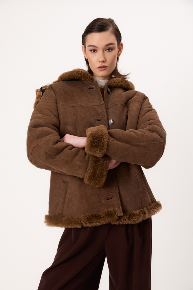 BROWN NATURAL SHEEPSKIN WITH EDGE