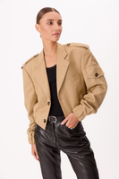 MASEŁKOWA KURTKA BOMBERKA Z PAGONAMI