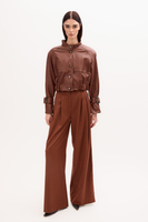 RED LEATHER JACKET WITH BUCKLES