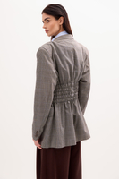 SZARA MARYNARKA MODEL No4 W BŁEKITNĄ KRATĘ