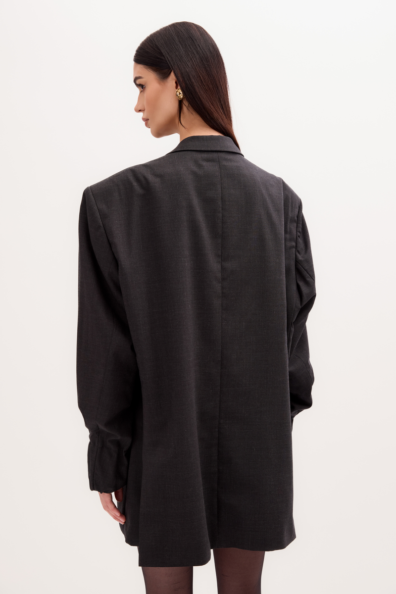 LONG MINIMALIST GRAPHITE JACKET MODEL No8