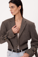 BEIGE PETITE  FITTED JACKET WITH BUCKLES MODEL No5