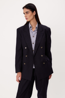 NAVY BLUE REGULAR SUIT SET LONG DOUBLE-BREASTED JACKET No4 