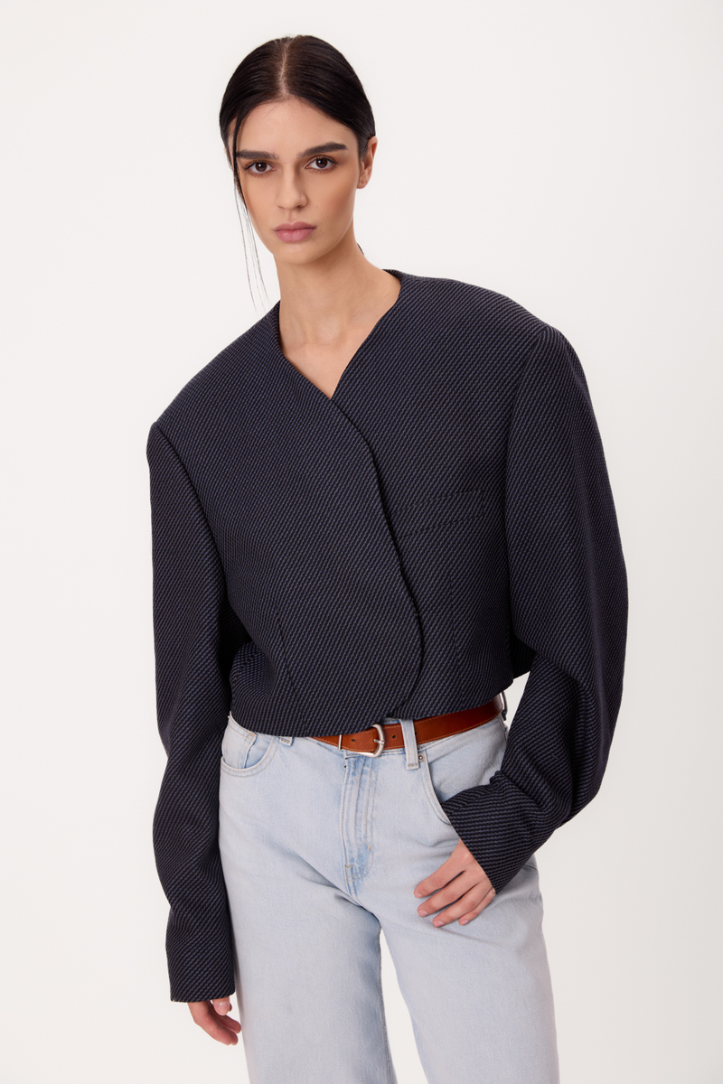 SHORT STRAIGHT NAVY BLUE TALL JACKET MODEL No9
