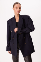 LONG DOUBLE-BREASTED NAVY BLUE JACKET MODEL No2