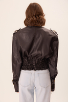 BLACK SHORT LEATHER JACKET