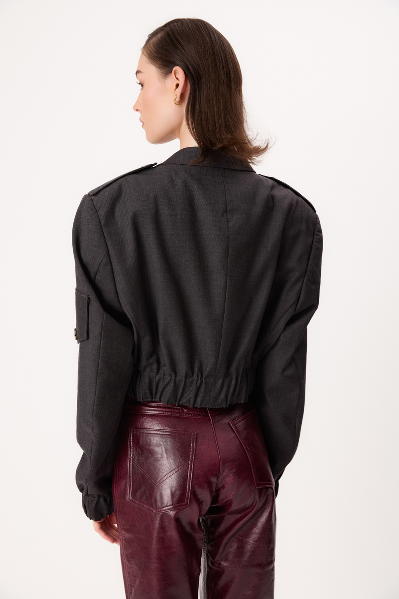 DARK GREY BOMBER JACKET