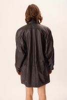BLACK LONG LEATHER JACKET