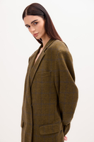 LONG MINIMALIST GREEN CHECKED BLAZER MODEL No8