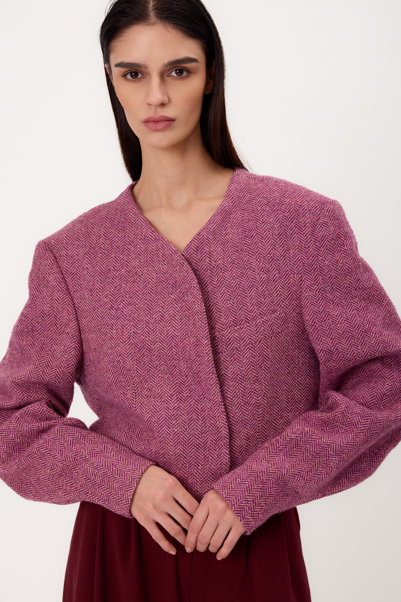 KRÓTKA PROSTA RÓŻOWA MARYNARKA TALL MODEL No9