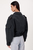 THICK BLUE TALL BOMBER JACKET WITH EPADS