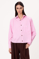 PINK OVERSIZE REGULAR SHIRT WITH WIDE DETACHABLE PADS