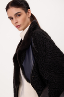 BLACK LONG NATURAL SHEEPSKIN