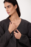 SHORT STRAIGHT GRAY REGULAR HERRINGBONE JACKET