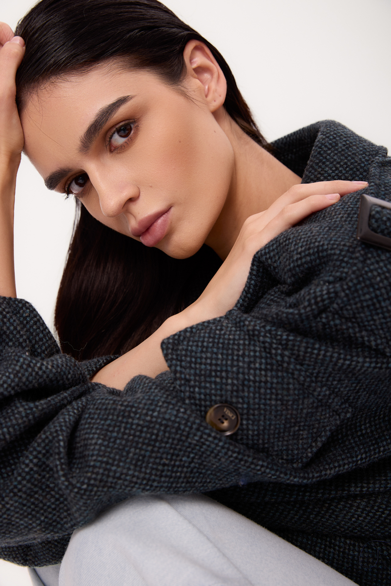 THICK BLUE TALL BOMBER JACKET WITH EPADS