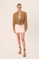 SHORT BEIGE STRAIGHT CHECKED JACKET MODEL No 4 