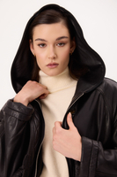 BLACK OVERSIZE LEATHER JACKET