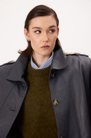 NAVY LEATHER JACKET WITH EPADS