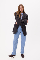 KLASYCZNA GRAFITOWA TALIOWANA MARYNARKA Z KLAMRAMI MODEL No6