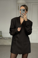 LONG DARK BROWN JACKET MODEL No8